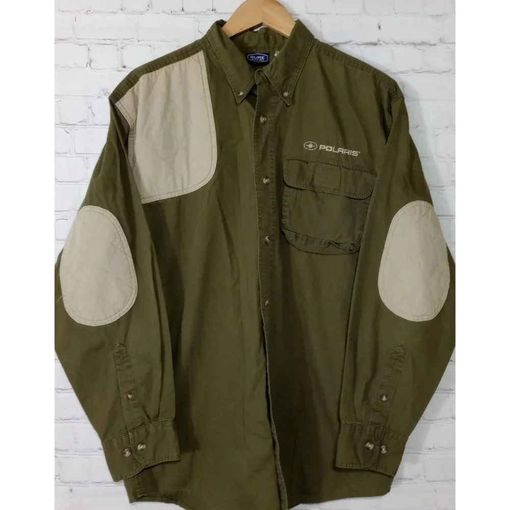 Pure Polaris Green Long Sleeve Shooting Button Up Shirt Men's Size Large - Picture 5 of 6